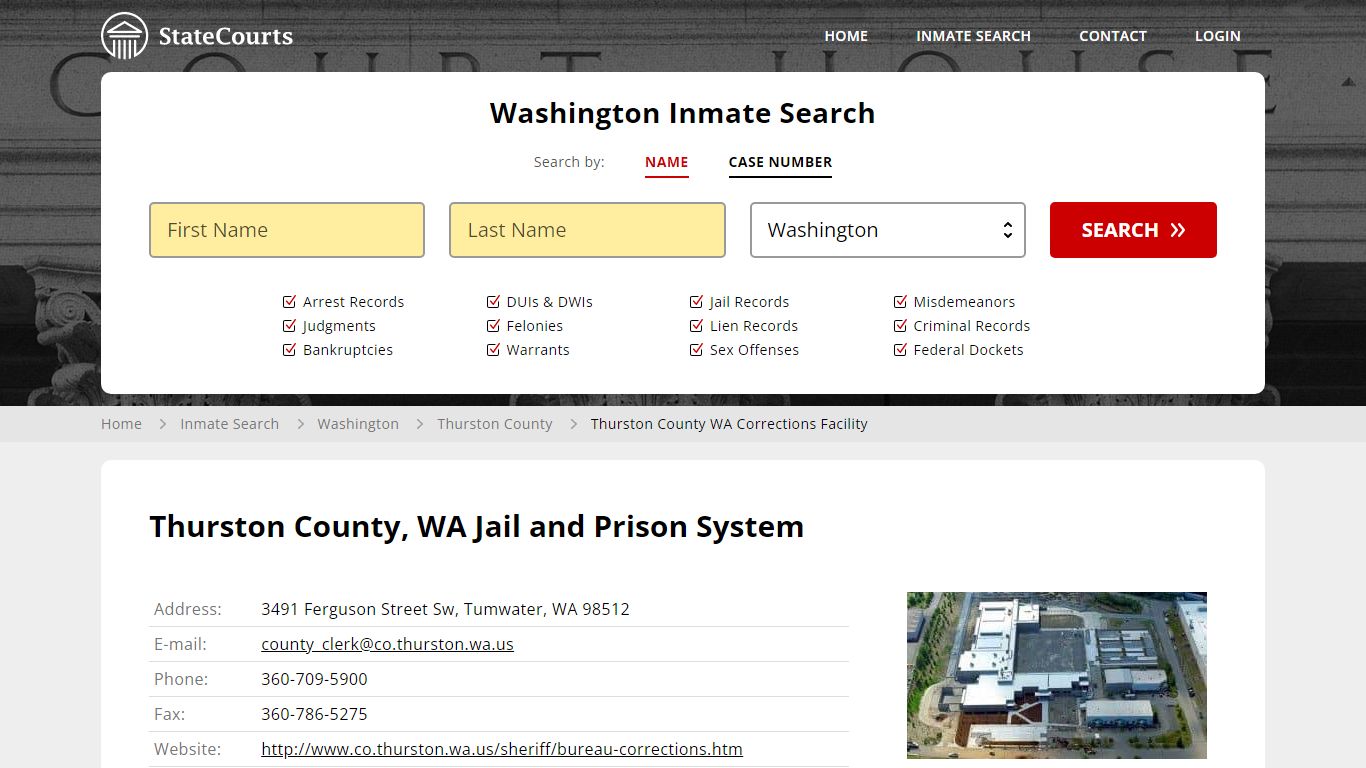 Thurston County WA Corrections Facility Inmate Records Search ...
